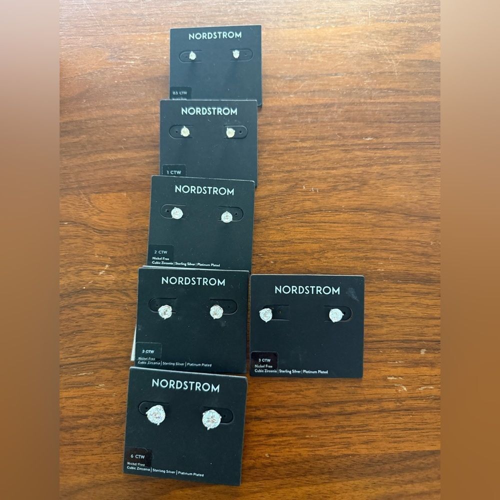 Nordstrom brand cubic zirconia earrings size .5 to 6 ct